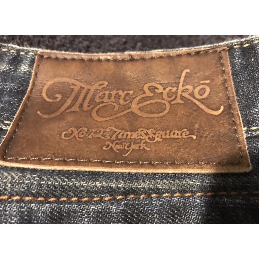 Vintage Marc Ecko Cut & Sew Regular Distressed Denim Jeans 34x32 Nyc Rlx Stadium - Picture 10 of 10